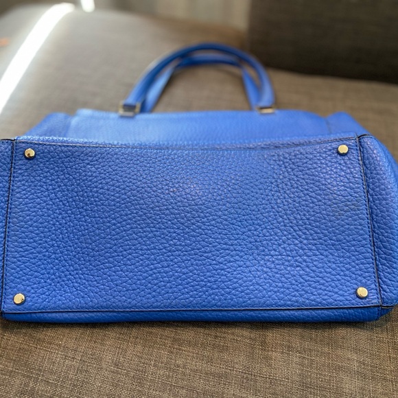kate spade Thatcher Everett Way Royal Blue Pebble Leather Tote Bag-WKRU 3705-GUC - Picture 5 of 9